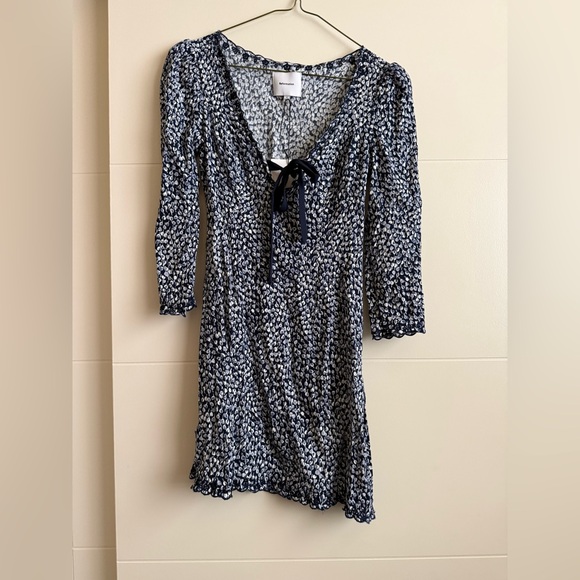 Reformation Dresses & Skirts - NWT Reformation Posey Bow V-Neck Mini Dress Size 2